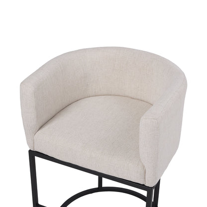Set of 2 Low Back Upholstered Bar Stools