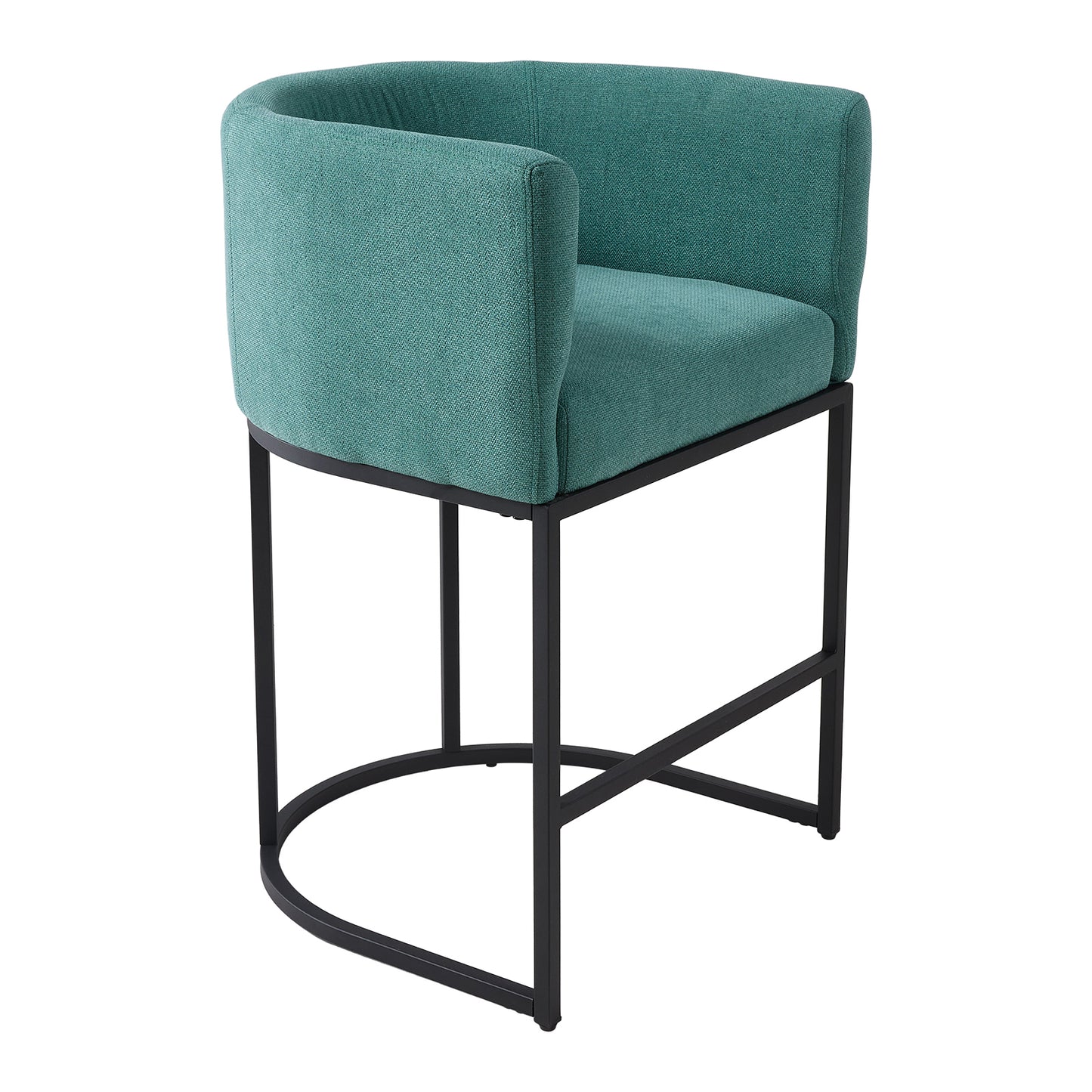 Set of 2 Low Back Upholstered Bar Stools