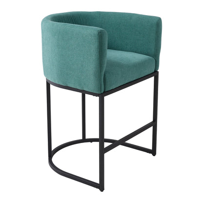 Set of 2 Low Back Upholstered Bar Stools