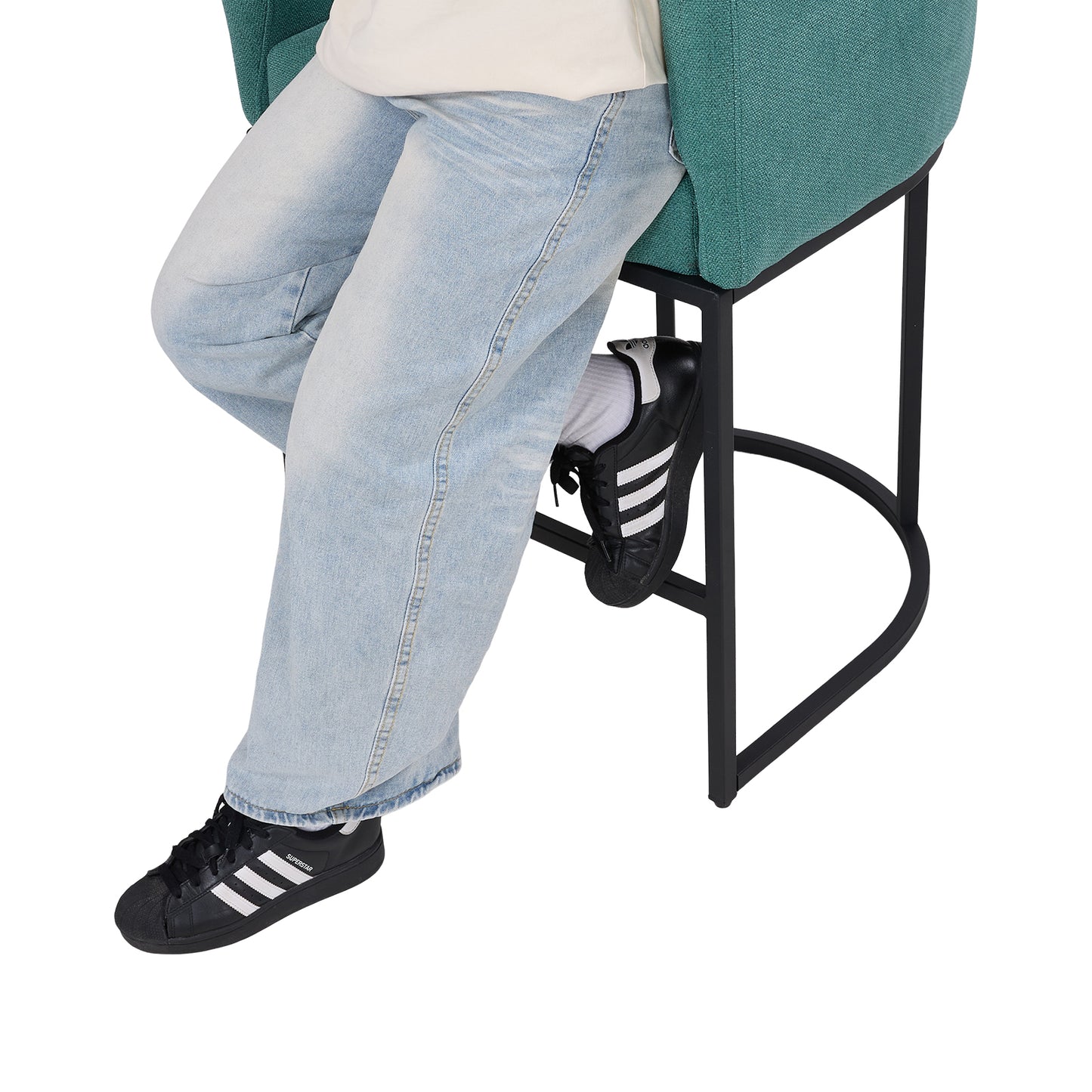 Set of 2 Low Back Upholstered Bar Stools