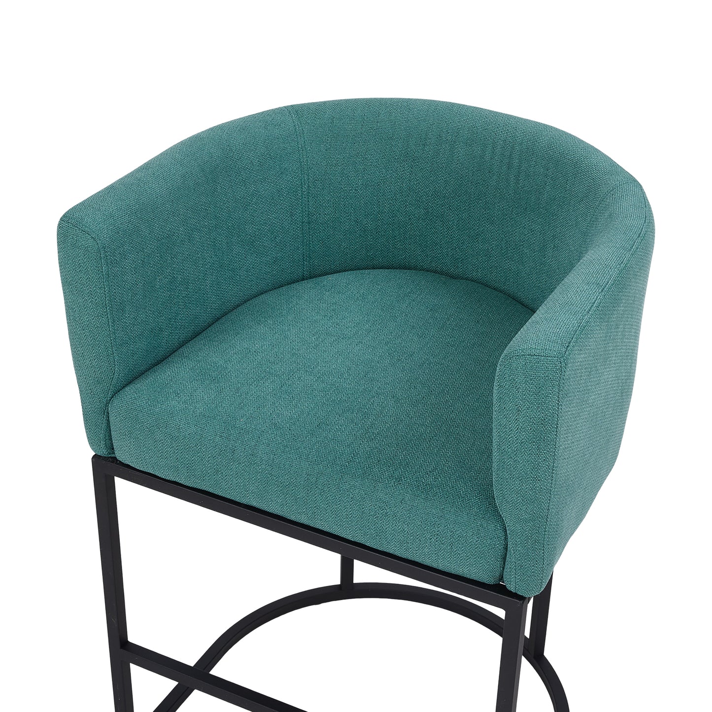 Set of 2 Low Back Upholstered Bar Stools