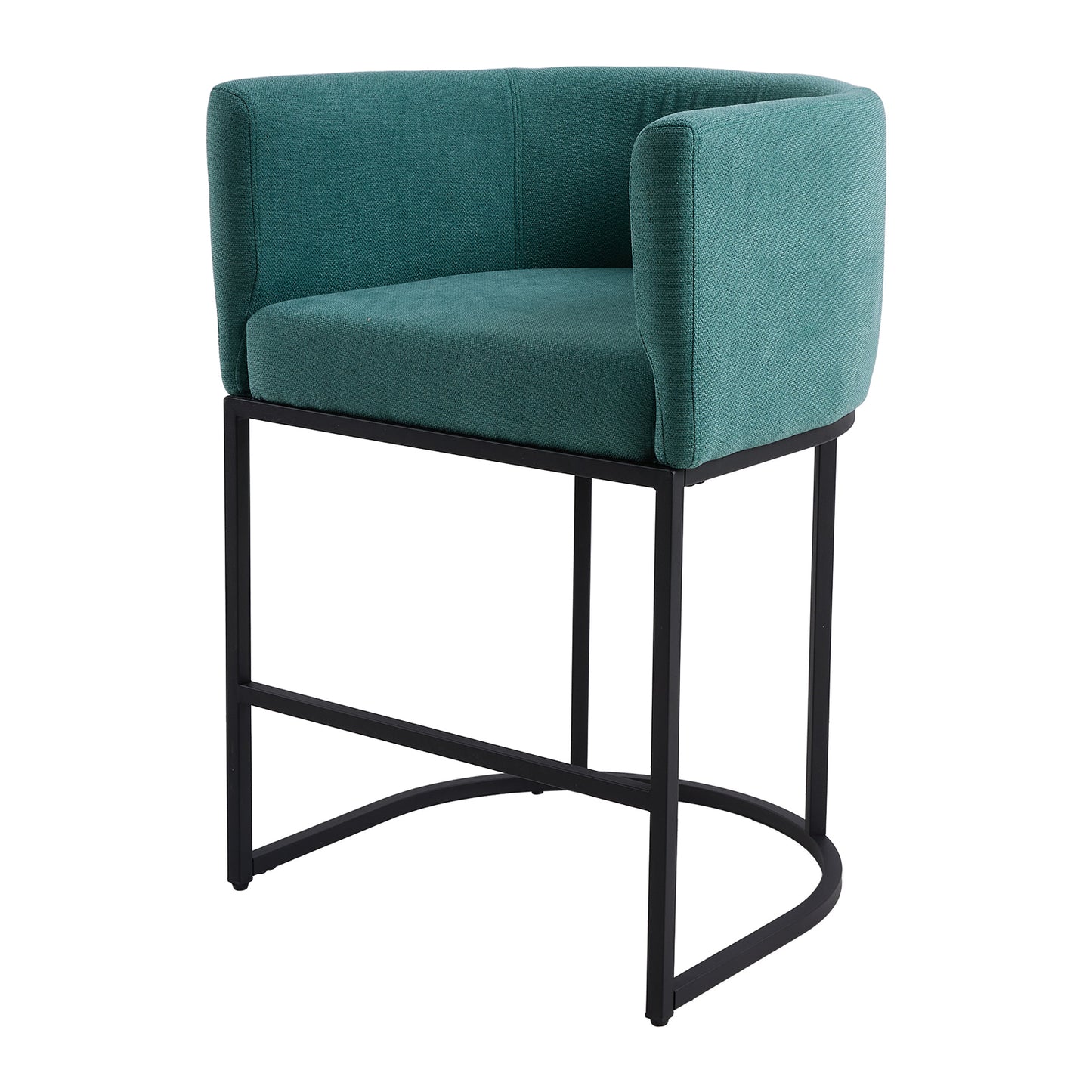 Set of 2 Low Back Upholstered Bar Stools