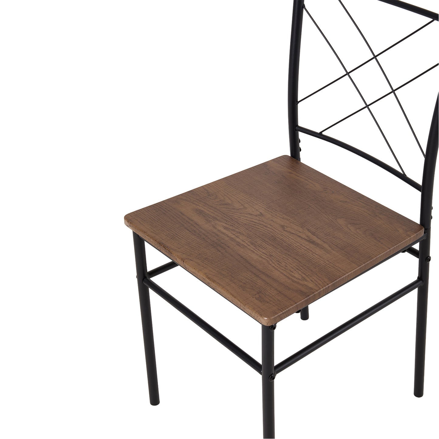 Oak & Black Dining Table Set with 4 Chairs