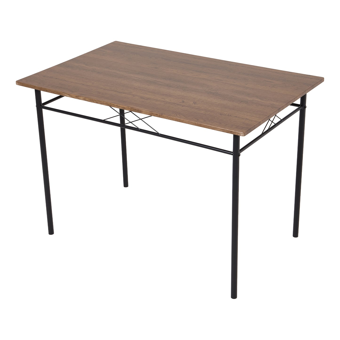 Oak & Black Dining Table Set with 4 Chairs