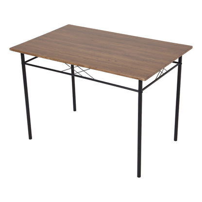 Oak & Black Dining Table Set with 4 Chairs