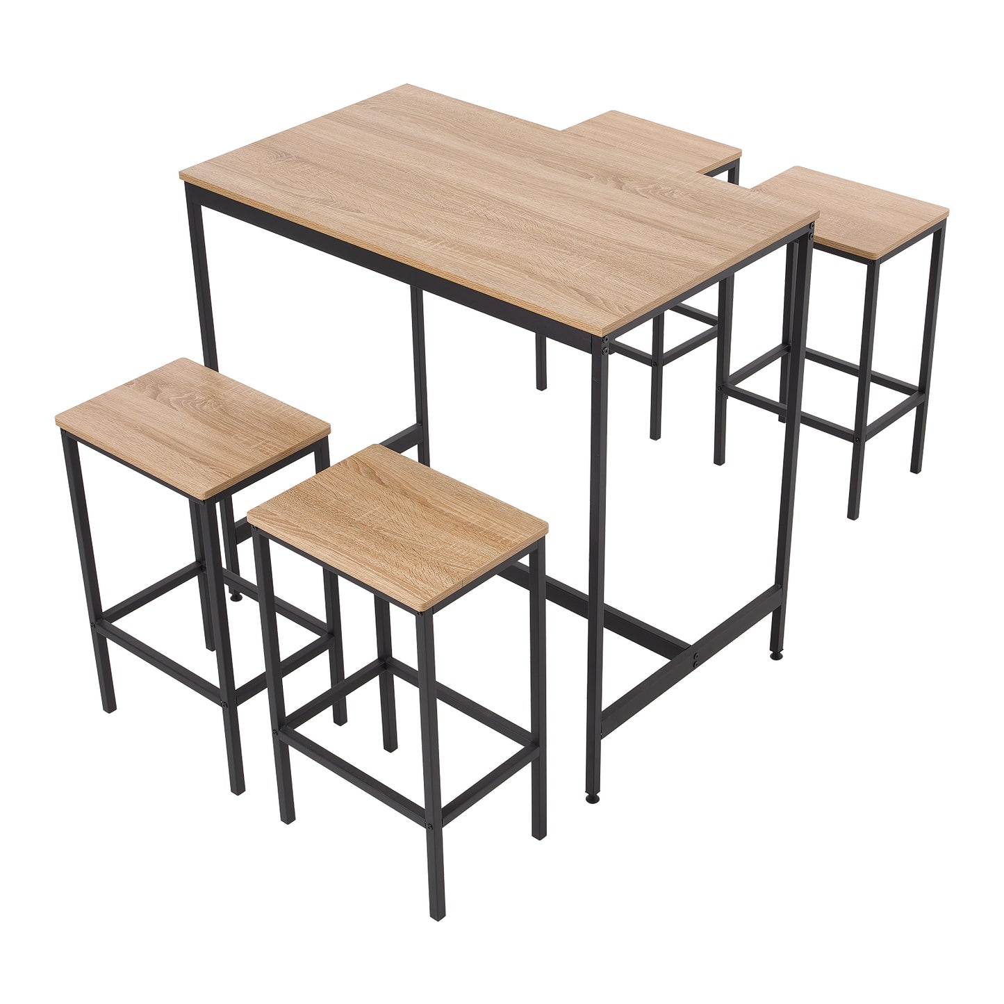 5-Piece Bar Table Set with 4 Stools