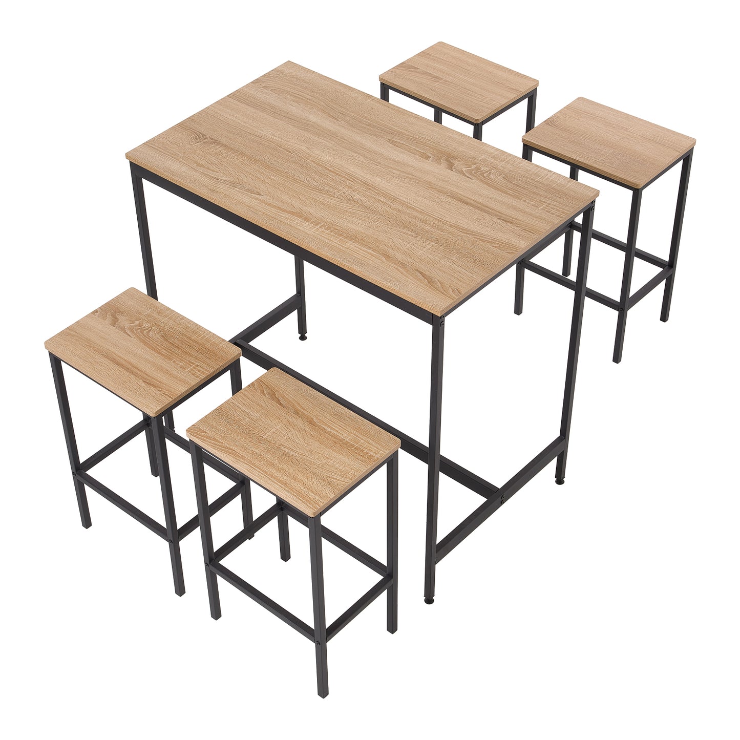 5-Piece Bar Table Set with 4 Stools