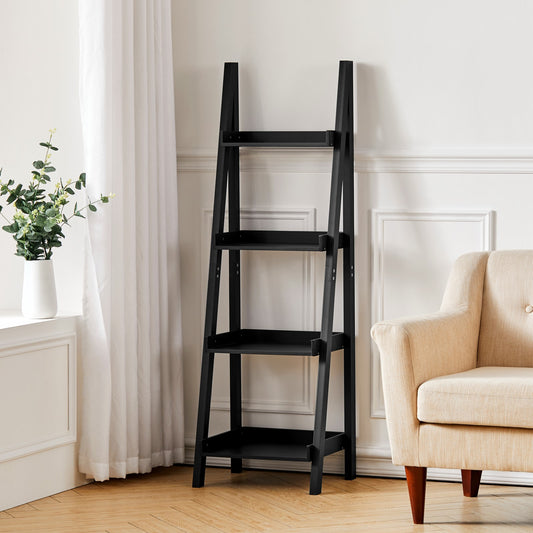 4-Tier Wooden Display Ladder Shelf for Home