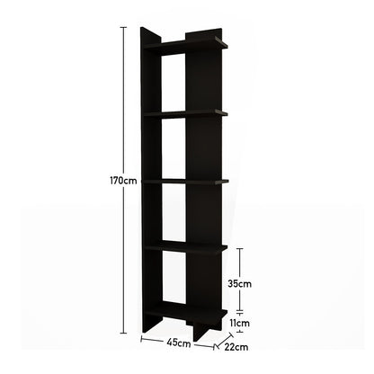 Industrial 5-Tier Corner Bookshelf Shelf Unit