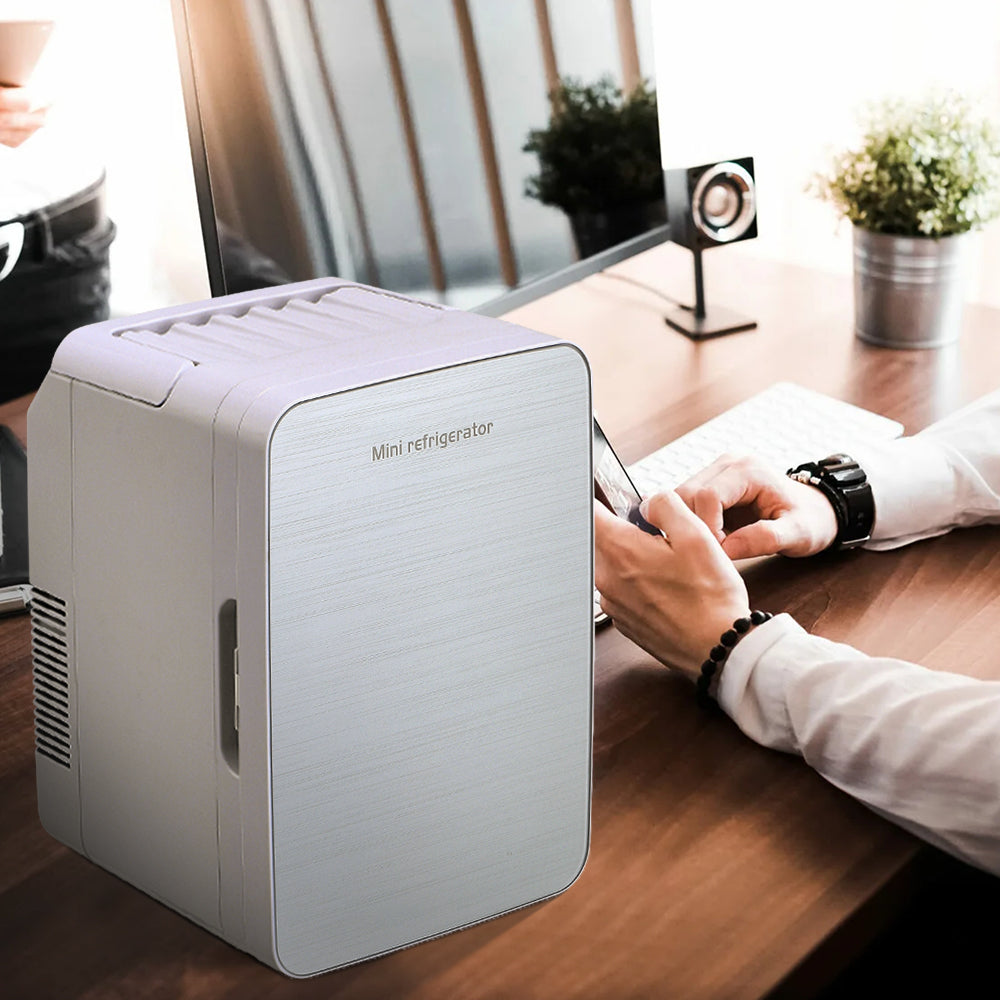 White 10L Dual-Use Mini Refrigerator