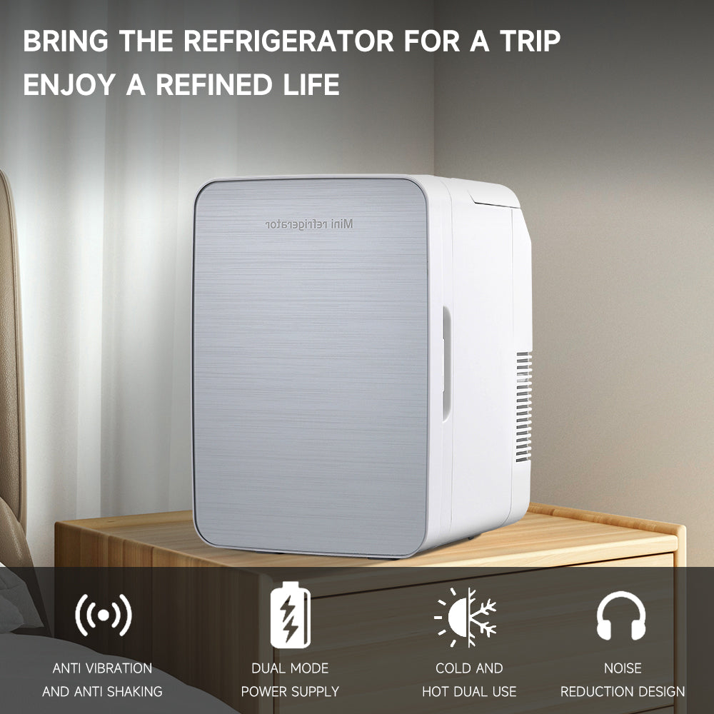 White 10L Dual-Use Mini Refrigerator