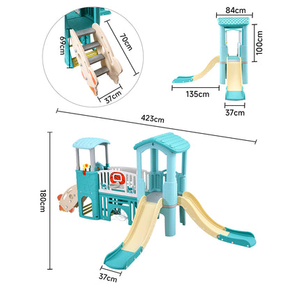Toddlers Slide and Climber with Balls and Ring Toss