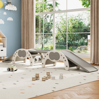 Indoor Climbing Frame Set with Three Dual-Sided Slides