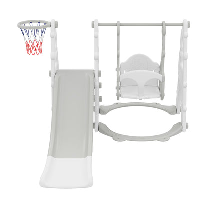 3-in-1 Toddler Swing Slide Set with Basketball Hoop