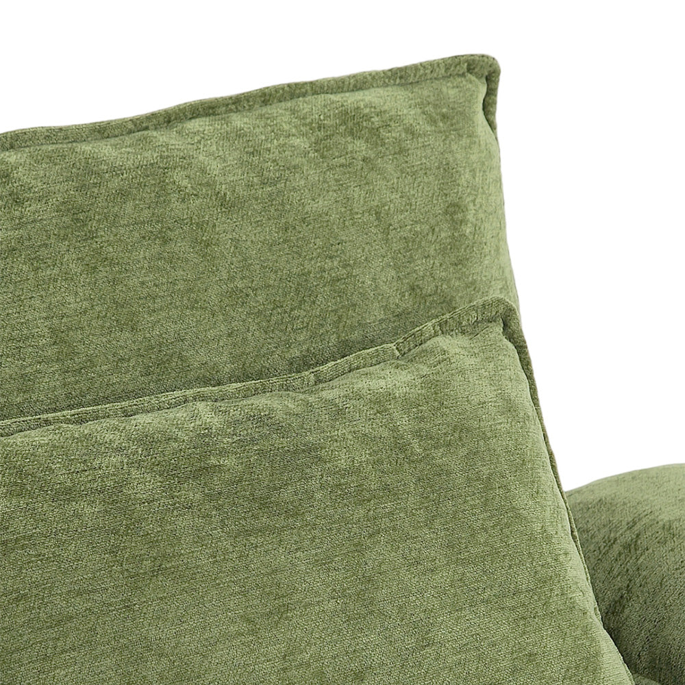 Chenille Sectional Sofa with Ottoman and Lumbar Pillows
