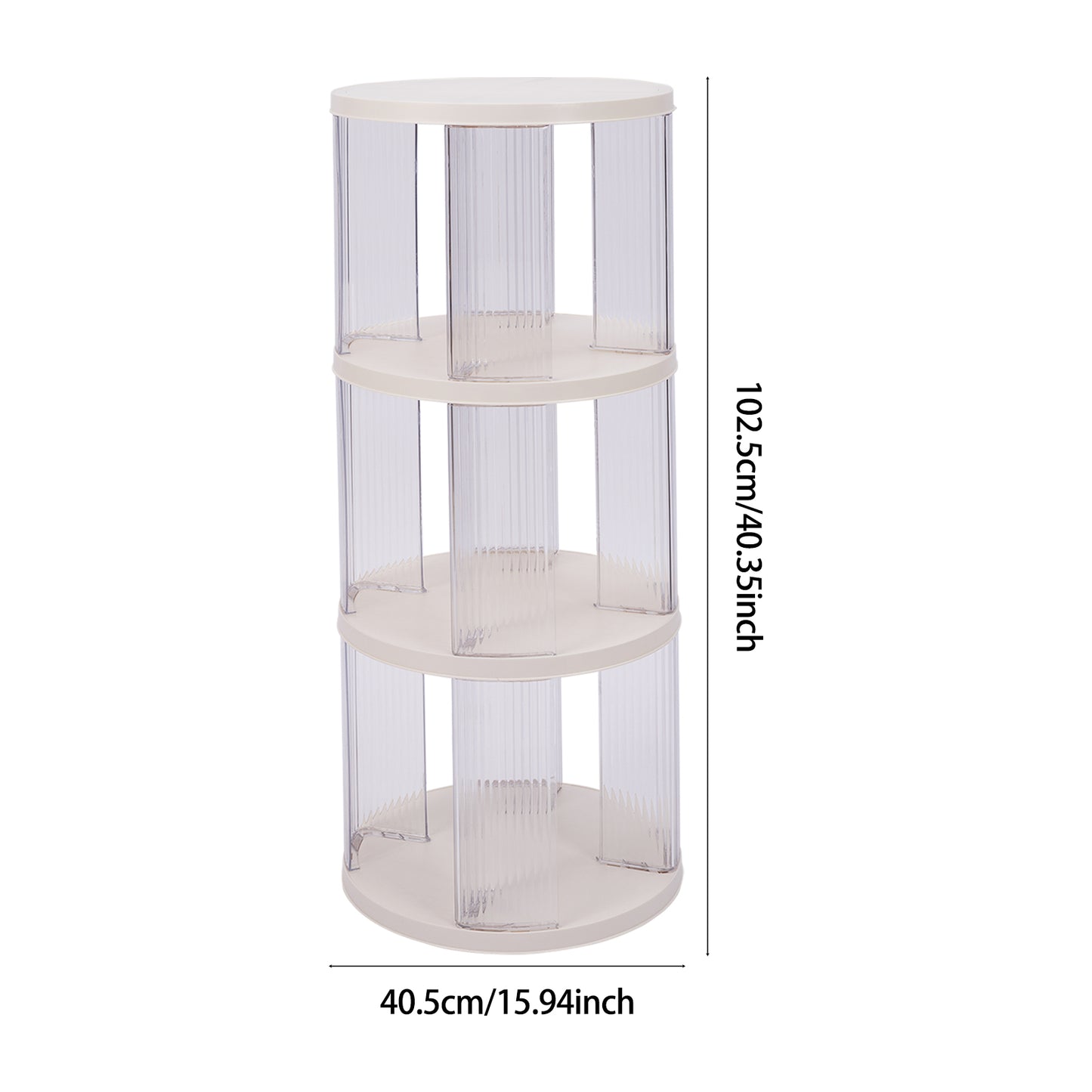 3-Tier Plastic Round Rotating Bookshelf