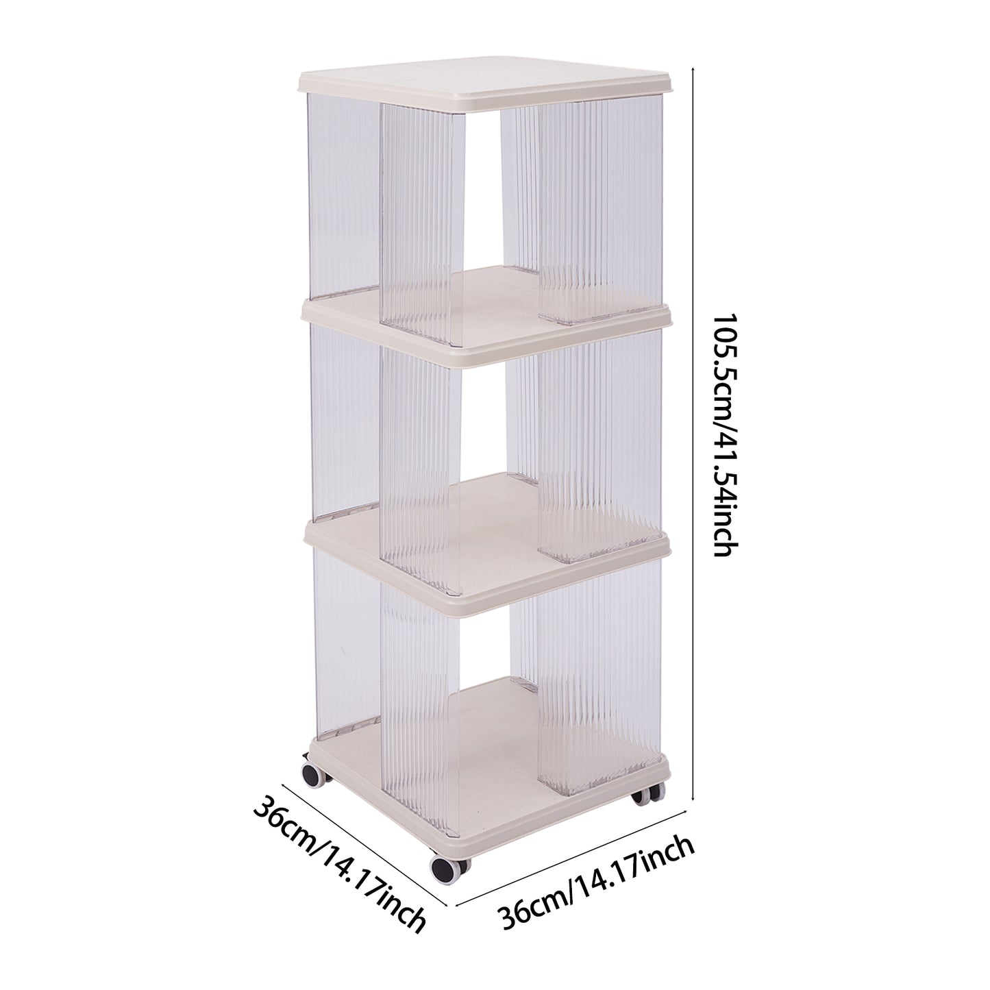 3-Tier Plastic Square Bookshelf