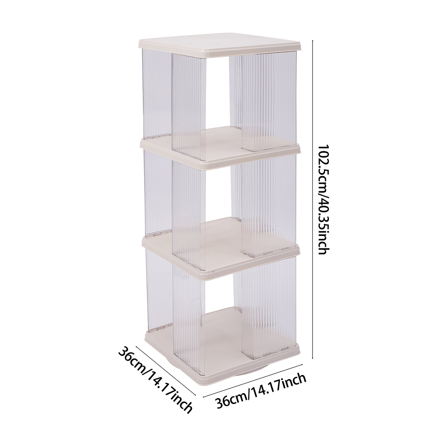 3-Tier Plastic Square Bookshelf