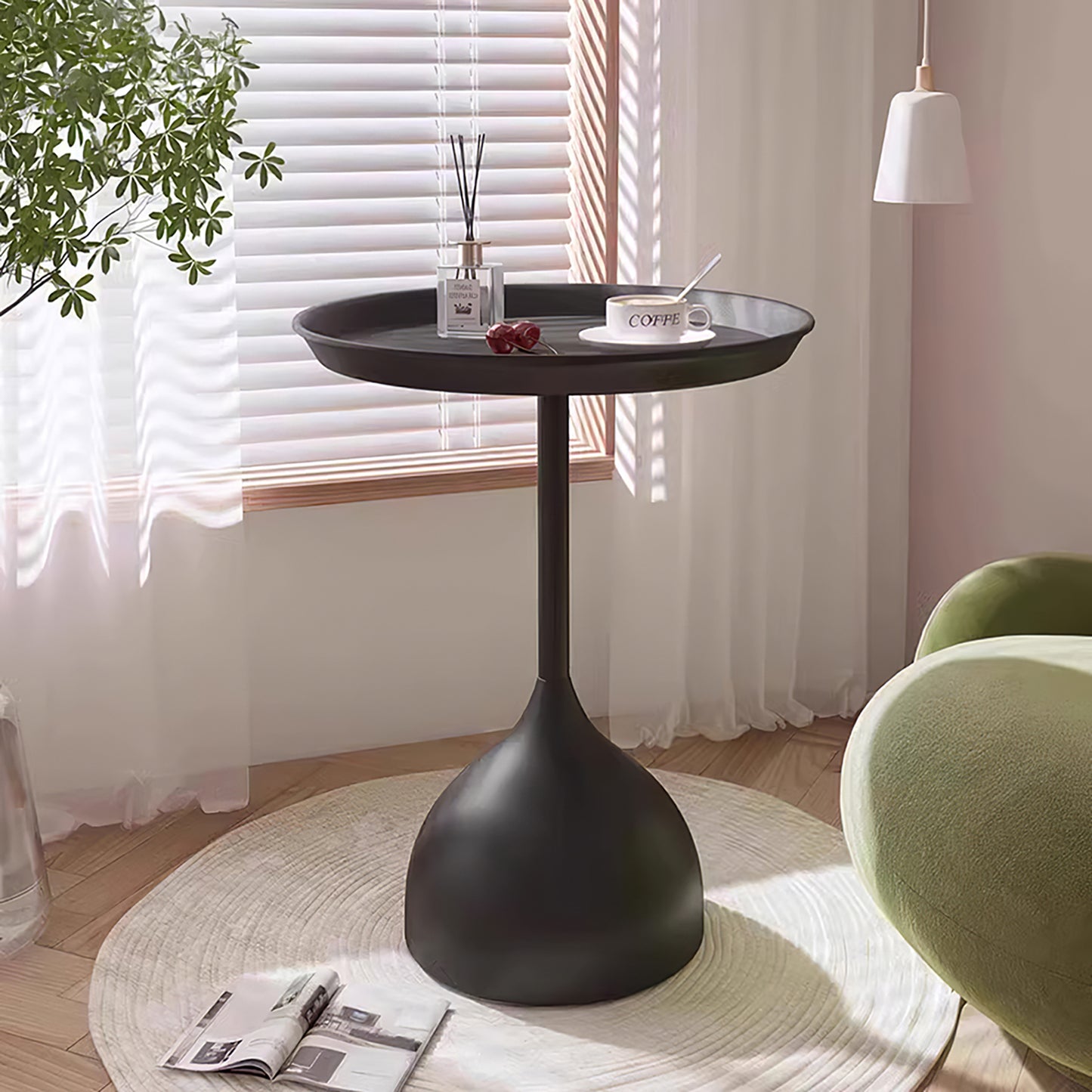 Modern Small Round Metal Side Table