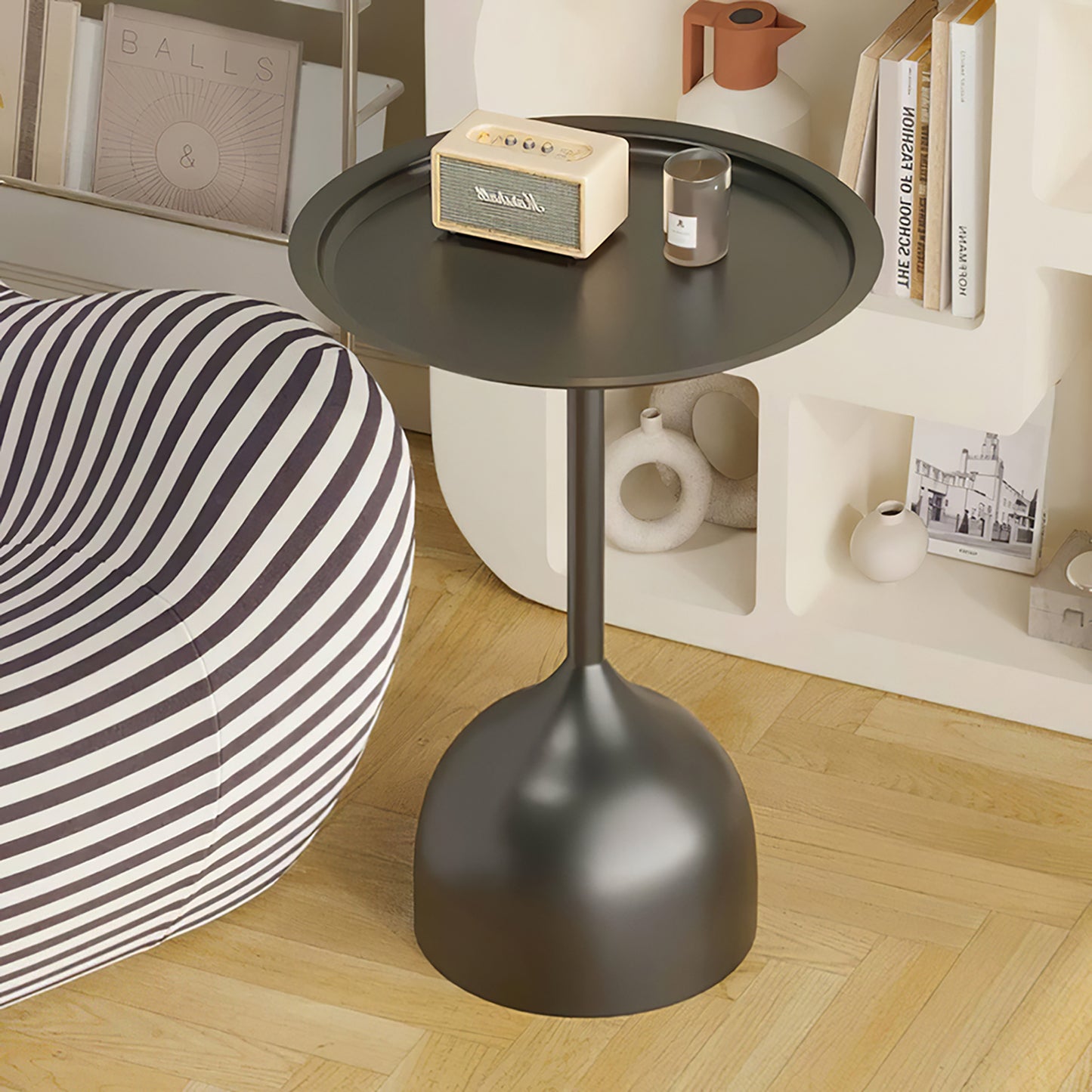 Modern Small Round Metal Side Table