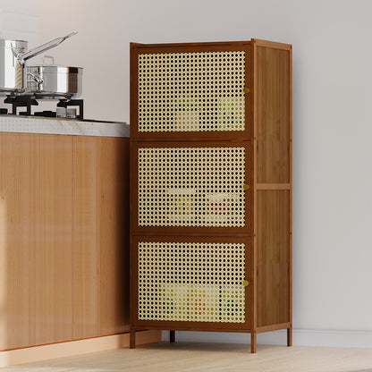 3 Tier Narrow Bookcase with Doors
