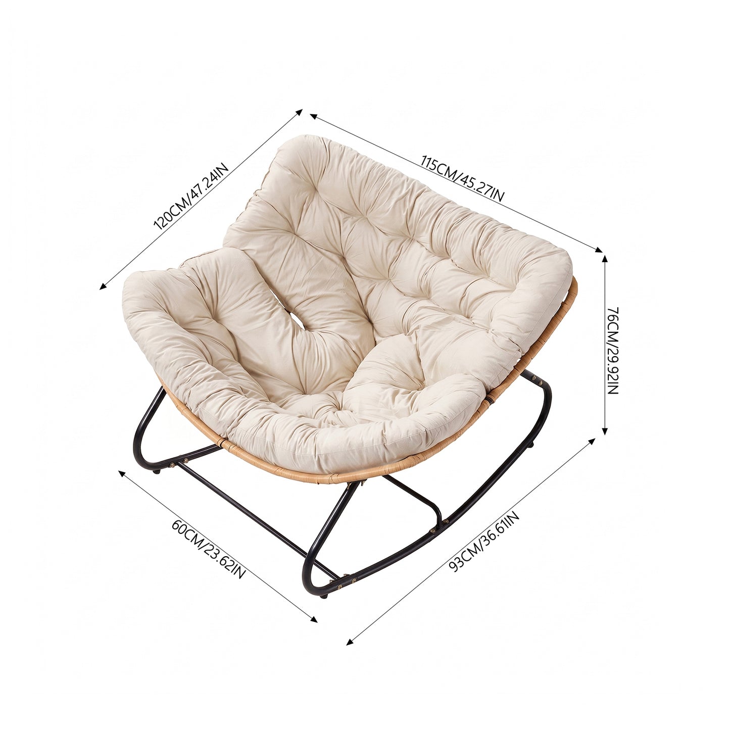 Modern Rocking Chair with Cushion