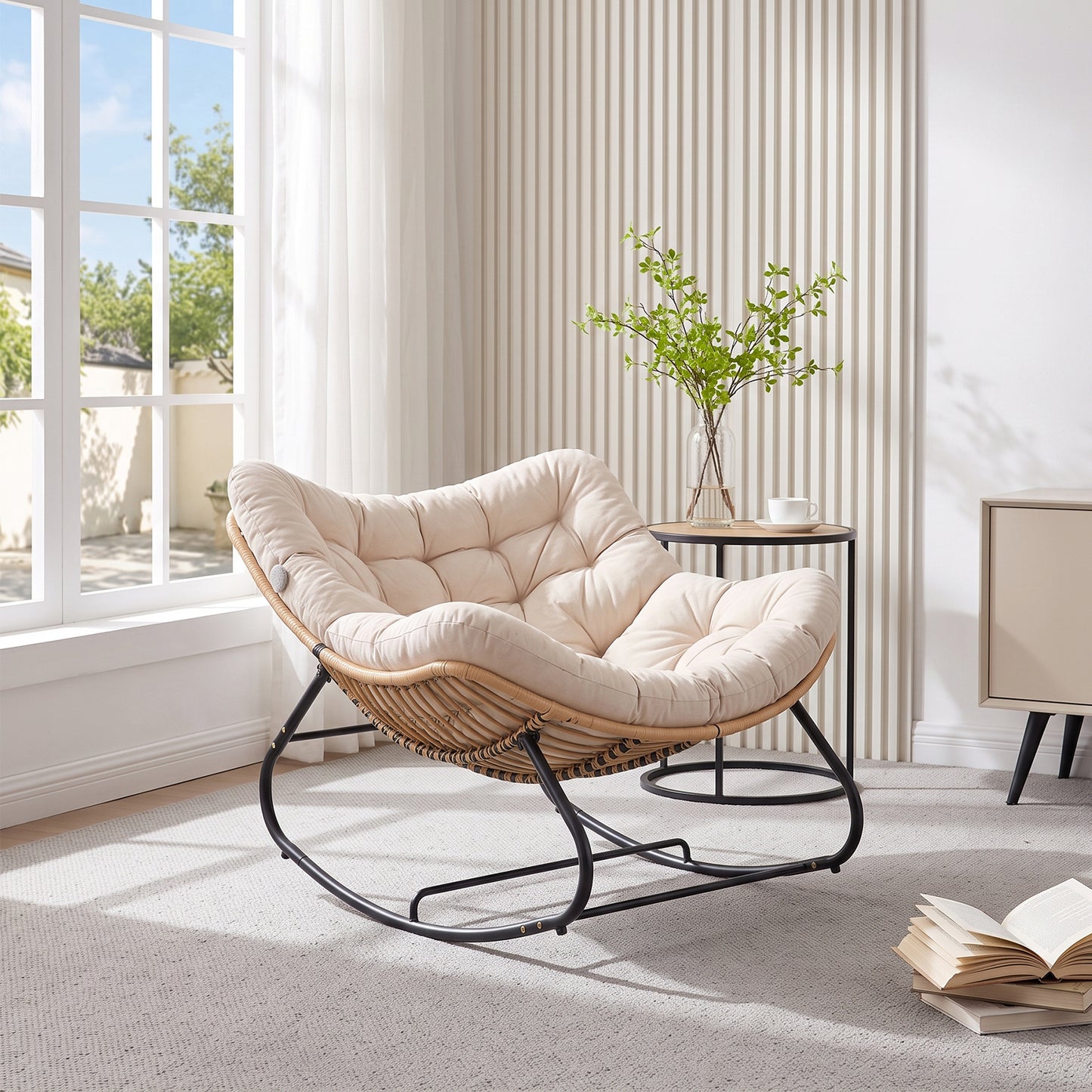 Modern Rocking Chair with Cushion