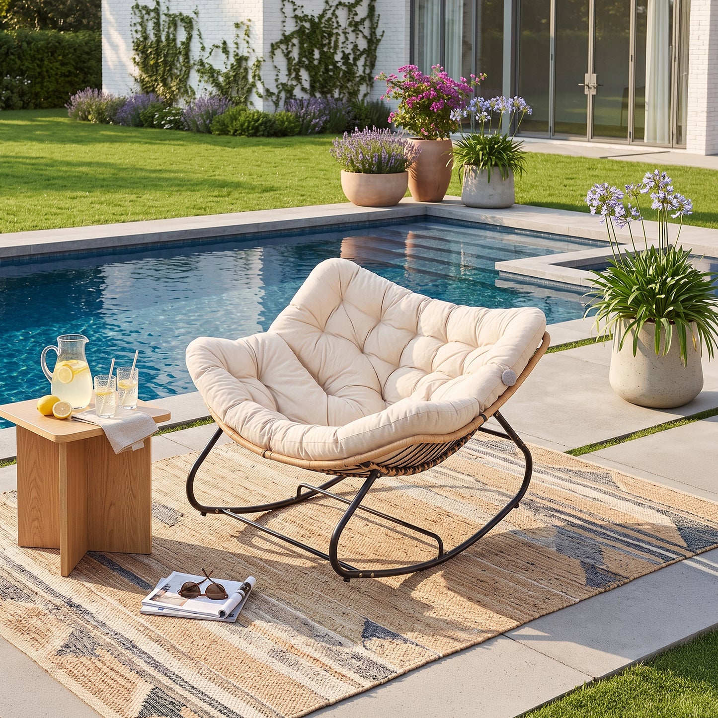 Modern Rocking Chair with Cushion