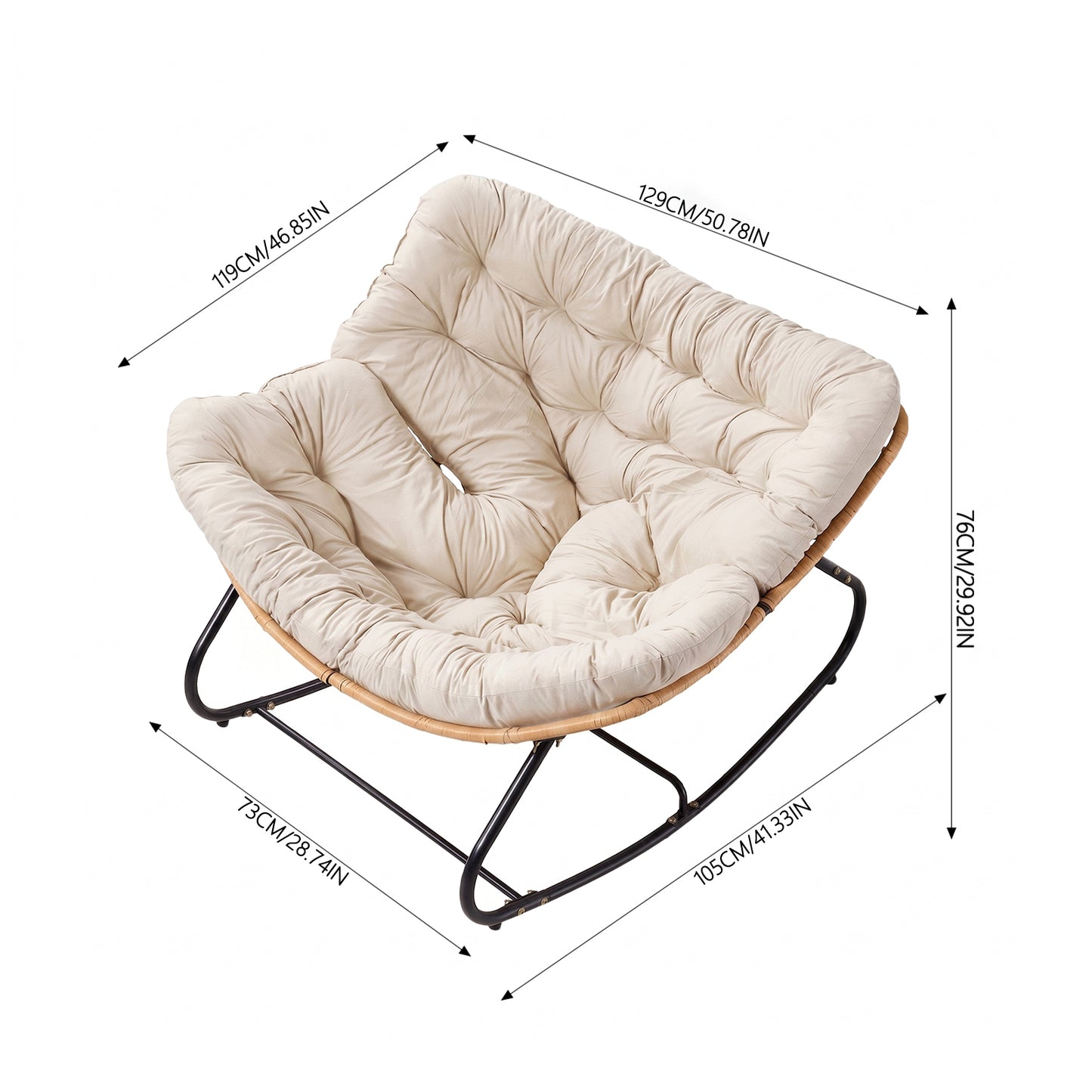 Modern Rocking Chair with Cushion