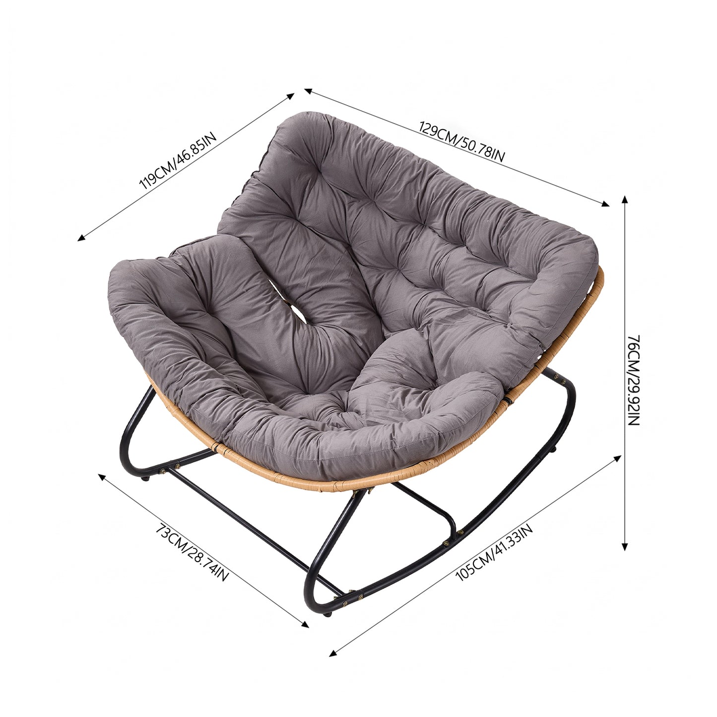 Modern Rocking Chair with Cushion