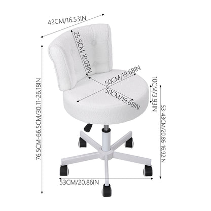 Height-Adjustable Swivel Vanity Chair with Castors