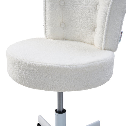 Height-Adjustable Swivel Vanity Chair with Castors