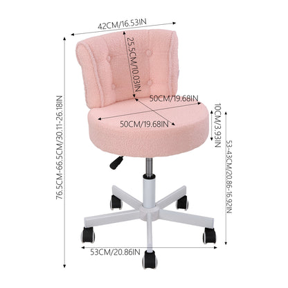 Height-Adjustable Swivel Vanity Chair with Castors