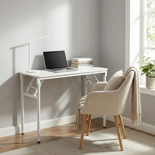 Folding Office Desk with Adjustable Foot Pads