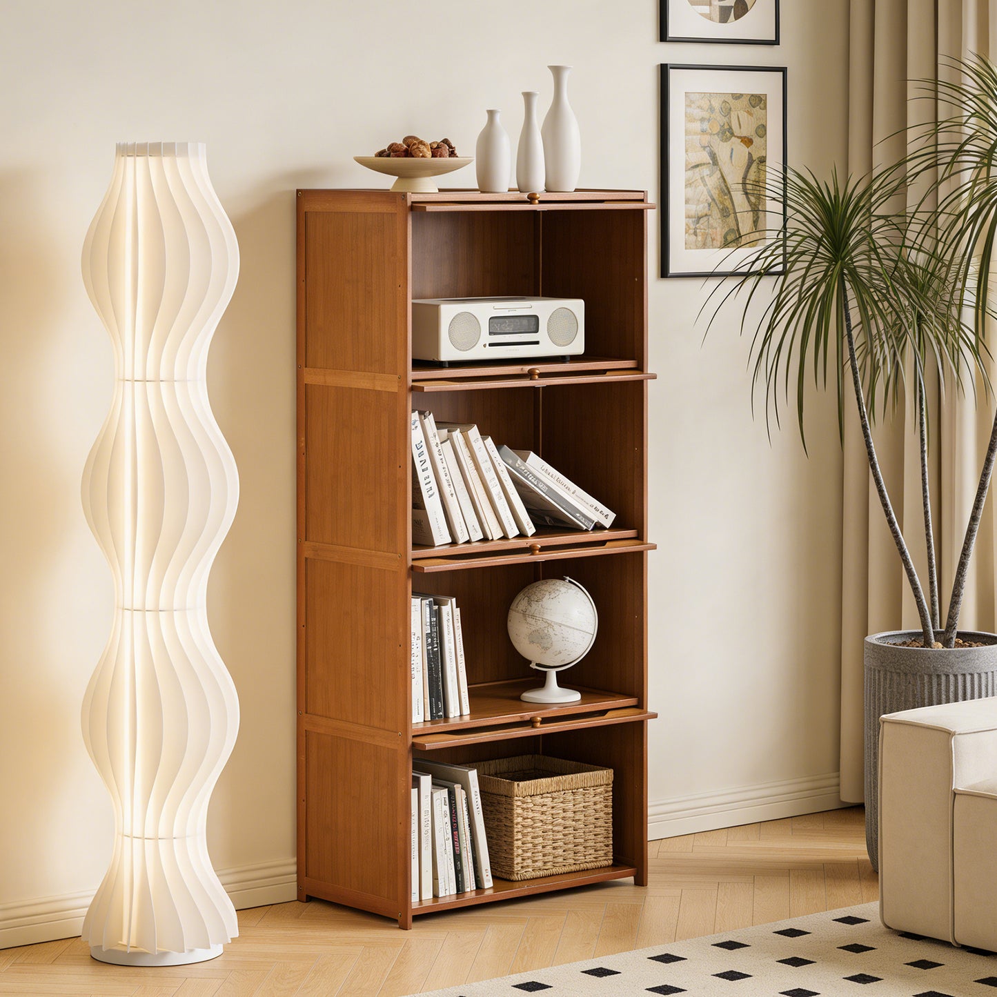 Multipurpose Freestanding Bookcase Storage Cabinet