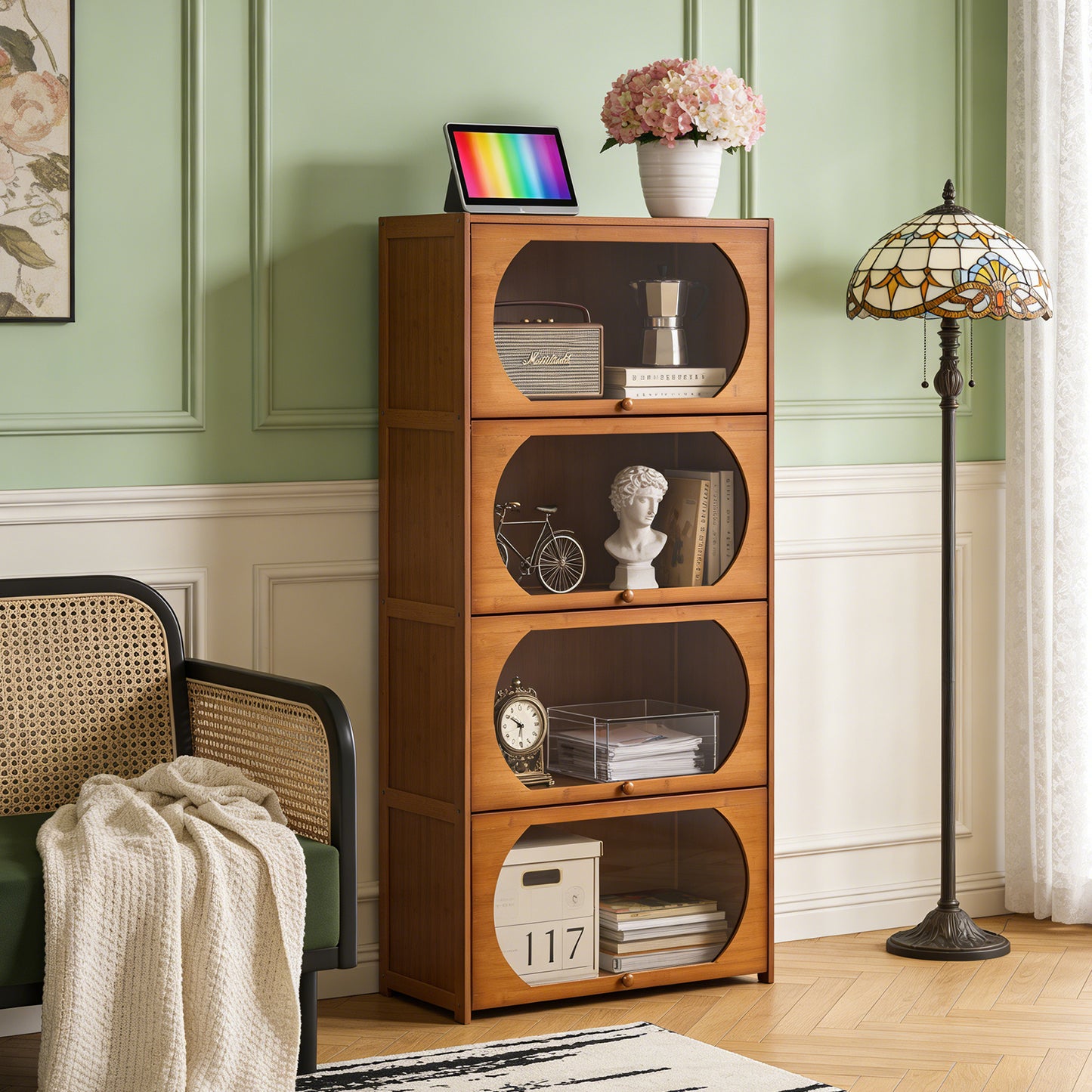 Multipurpose Freestanding Bookcase Storage Cabinet