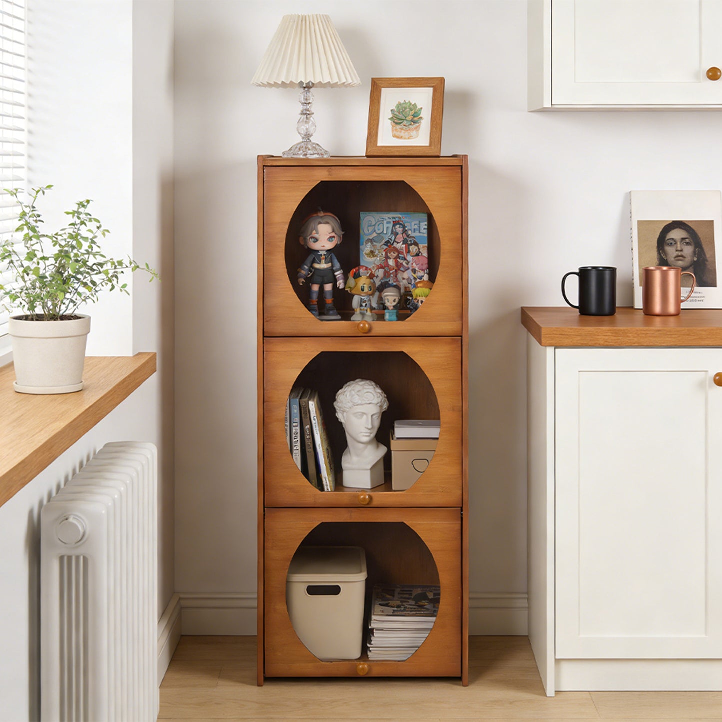 Multipurpose Freestanding Bookcase Storage Cabinet