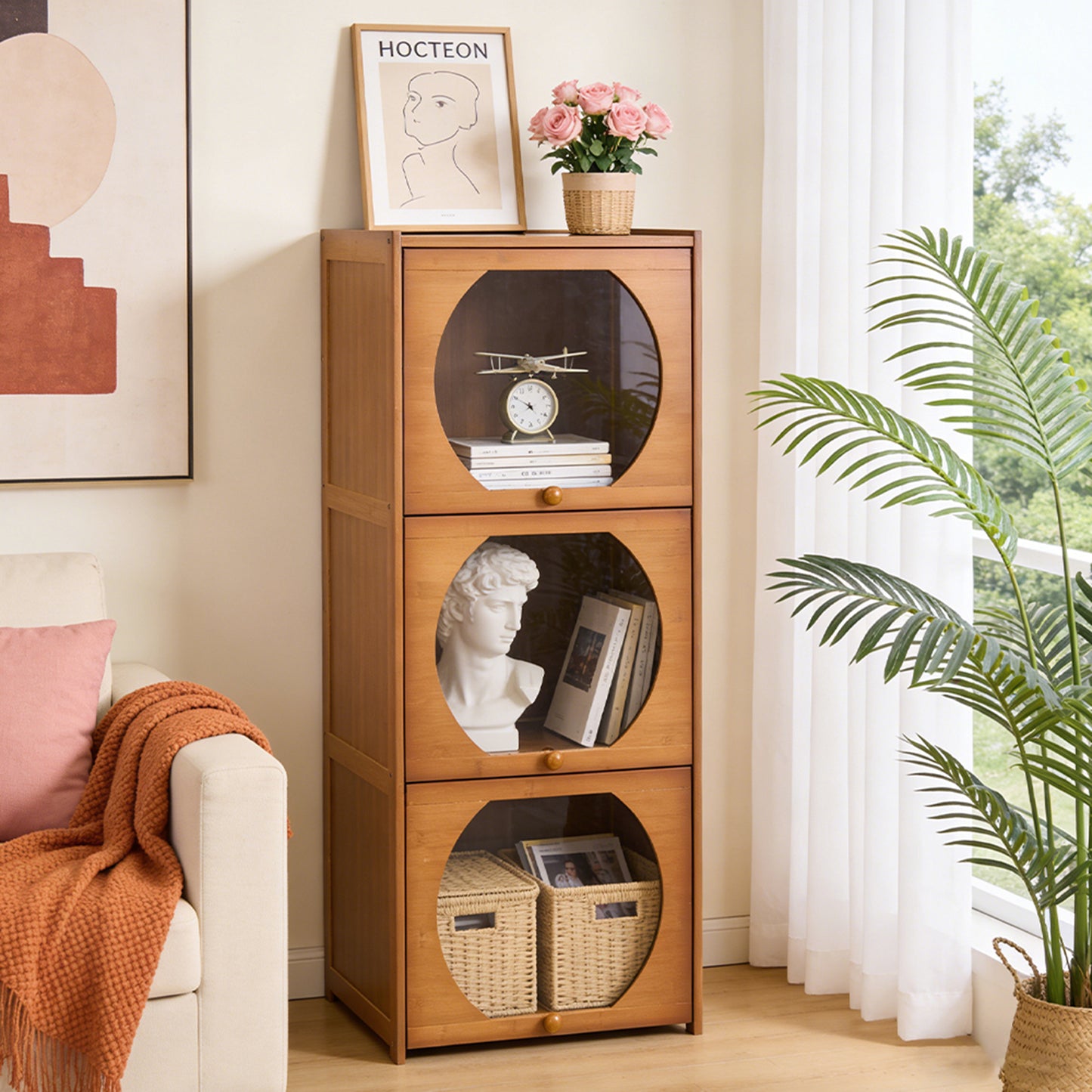 Multipurpose Freestanding Bookcase Storage Cabinet