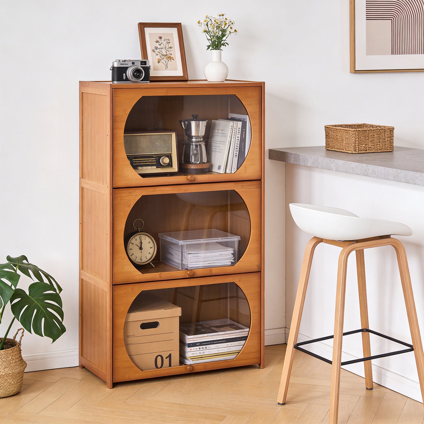 Multipurpose Freestanding Bookcase Storage Cabinet