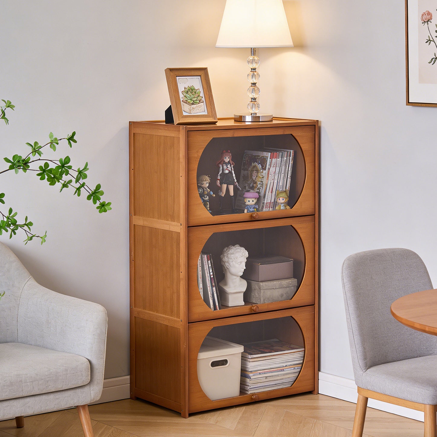Multipurpose Freestanding Bookcase Storage Cabinet