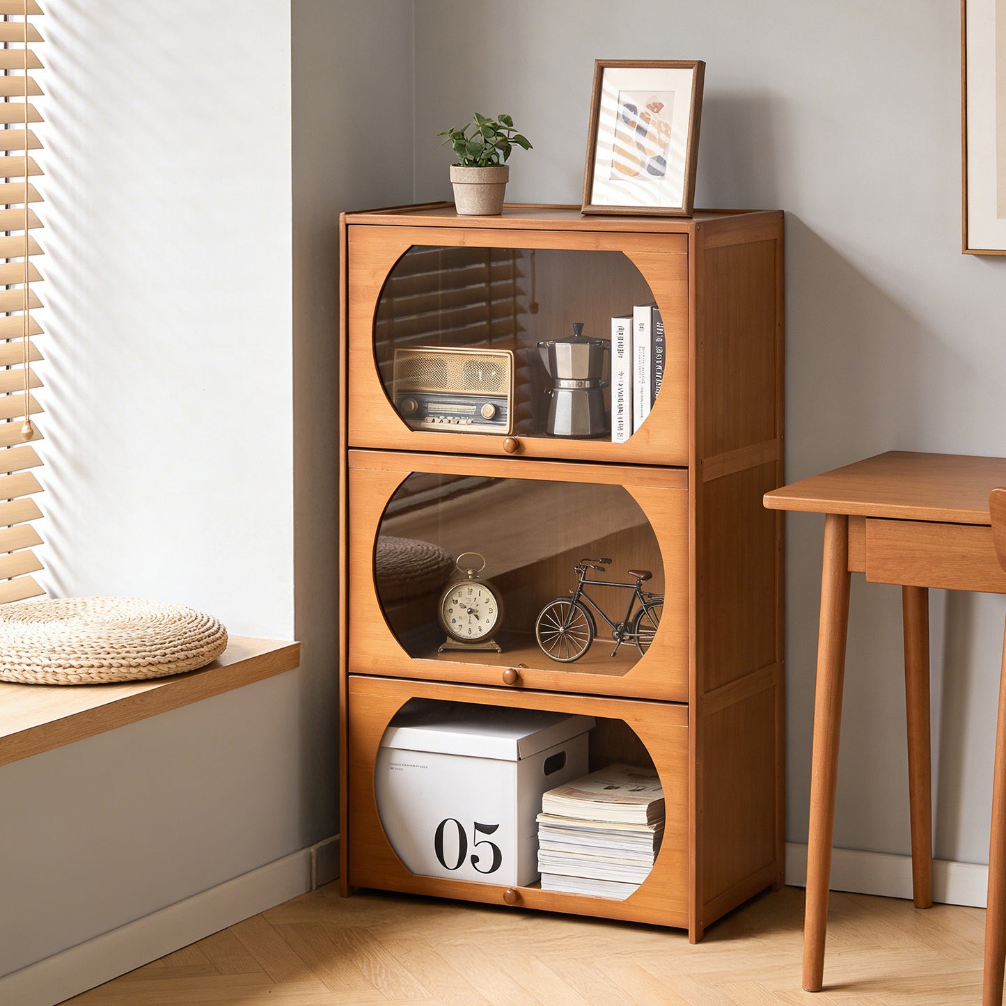 Multipurpose Freestanding Bookcase Storage Cabinet