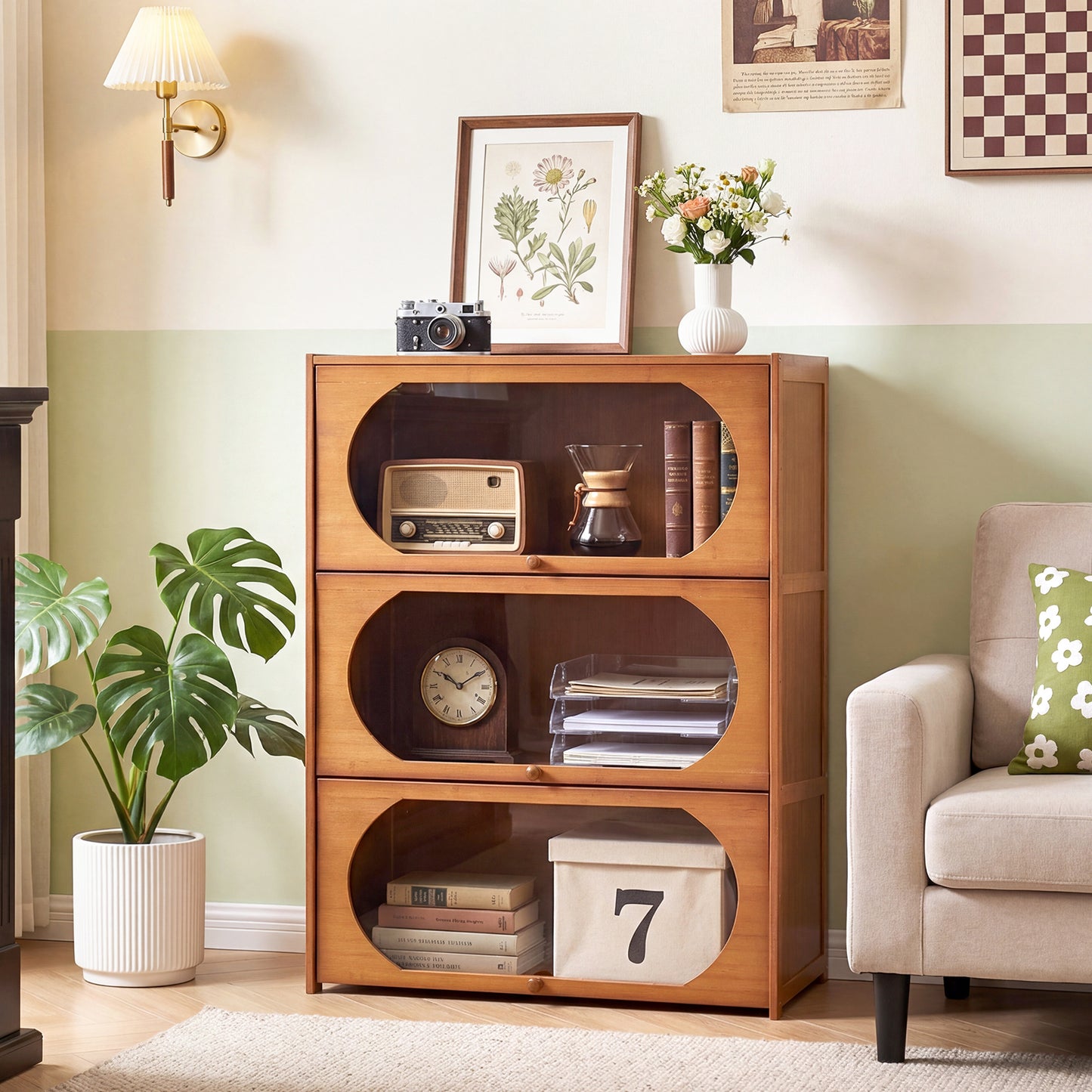Multipurpose Freestanding Bookcase Storage Cabinet