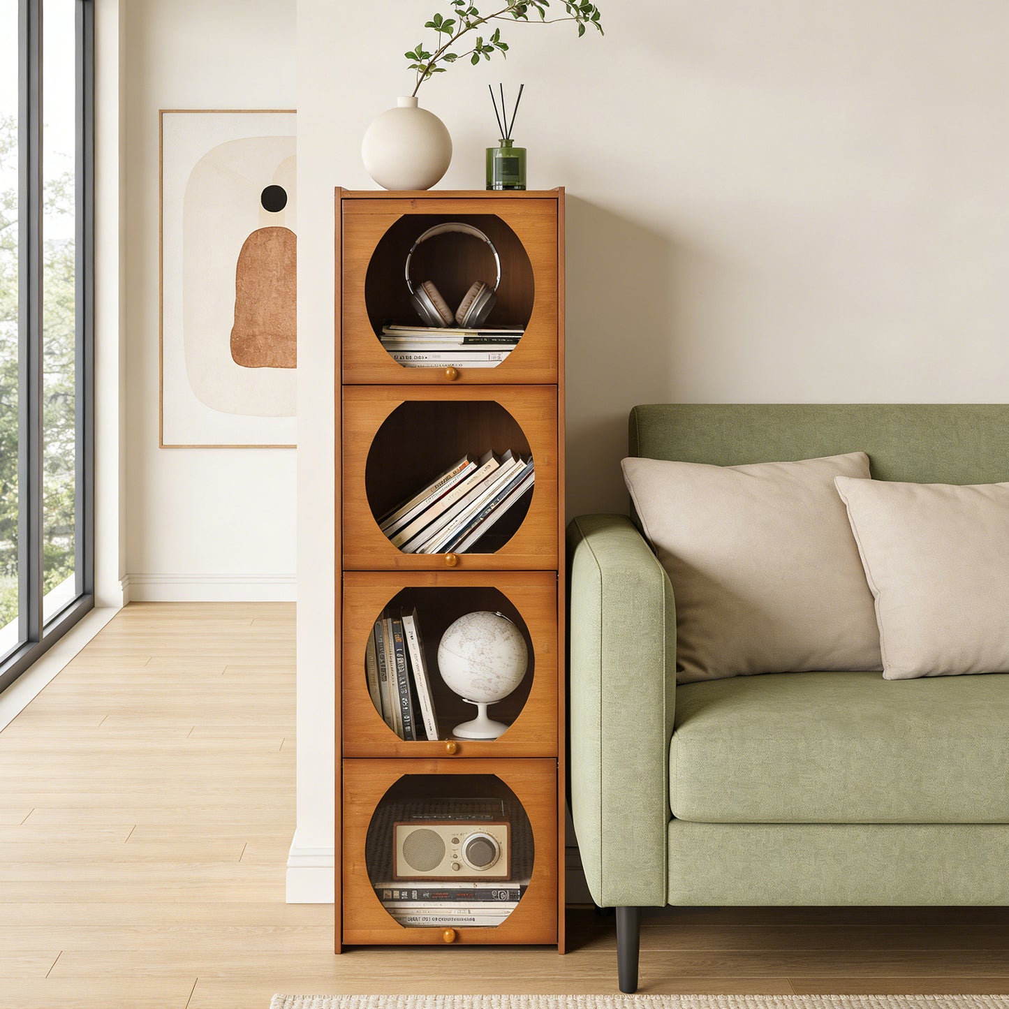 Multipurpose Freestanding Bookcase Storage Cabinet