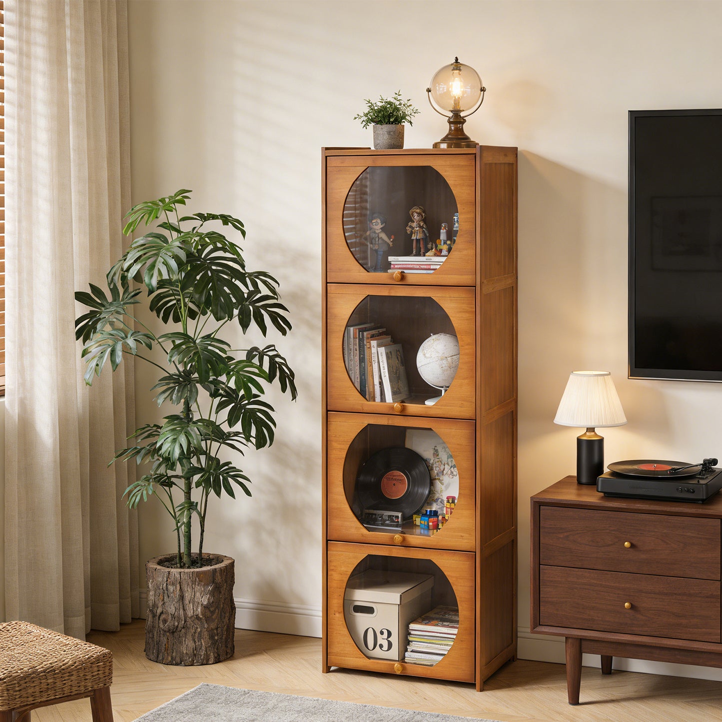 Multipurpose Freestanding Bookcase Storage Cabinet