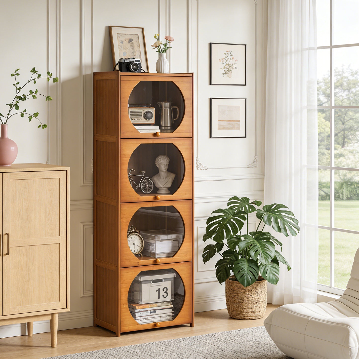 Multipurpose Freestanding Bookcase Storage Cabinet