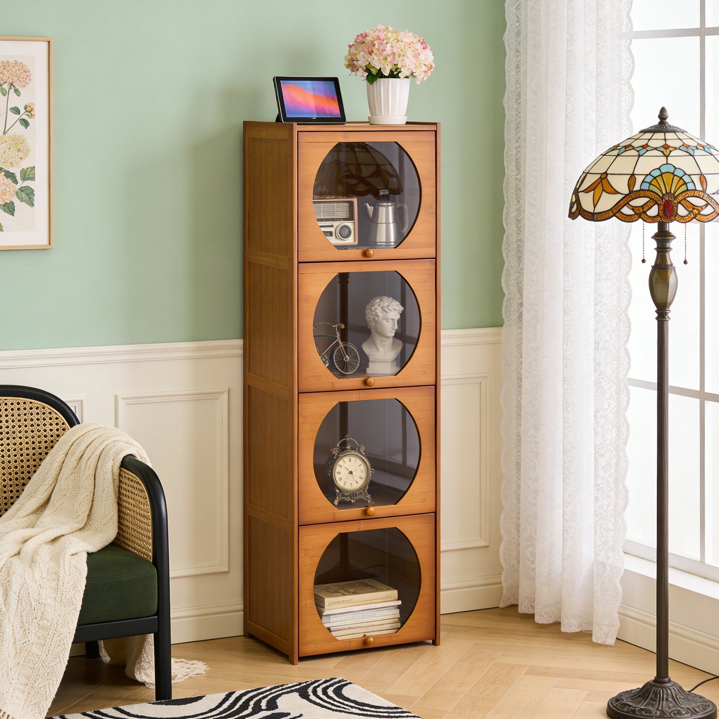 Multipurpose Freestanding Bookcase Storage Cabinet
