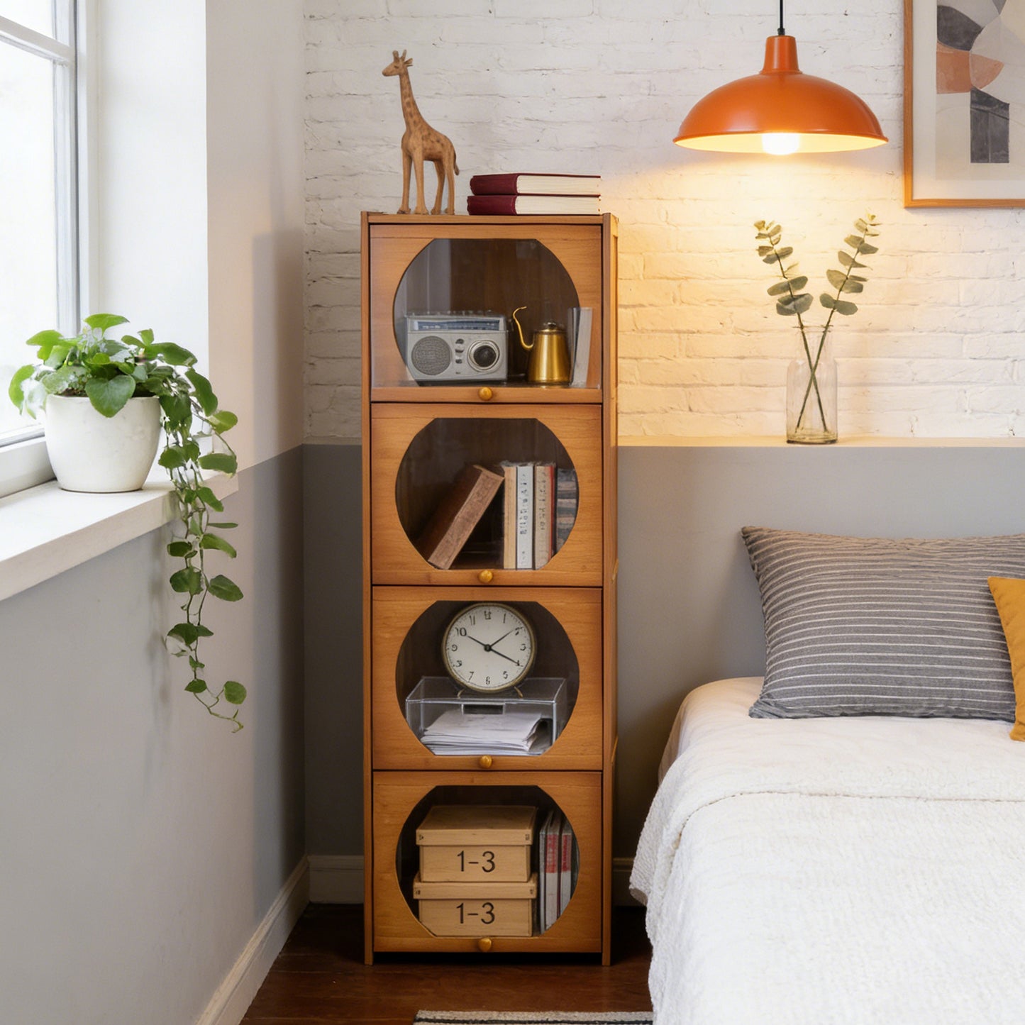 Multipurpose Freestanding Bookcase Storage Cabinet
