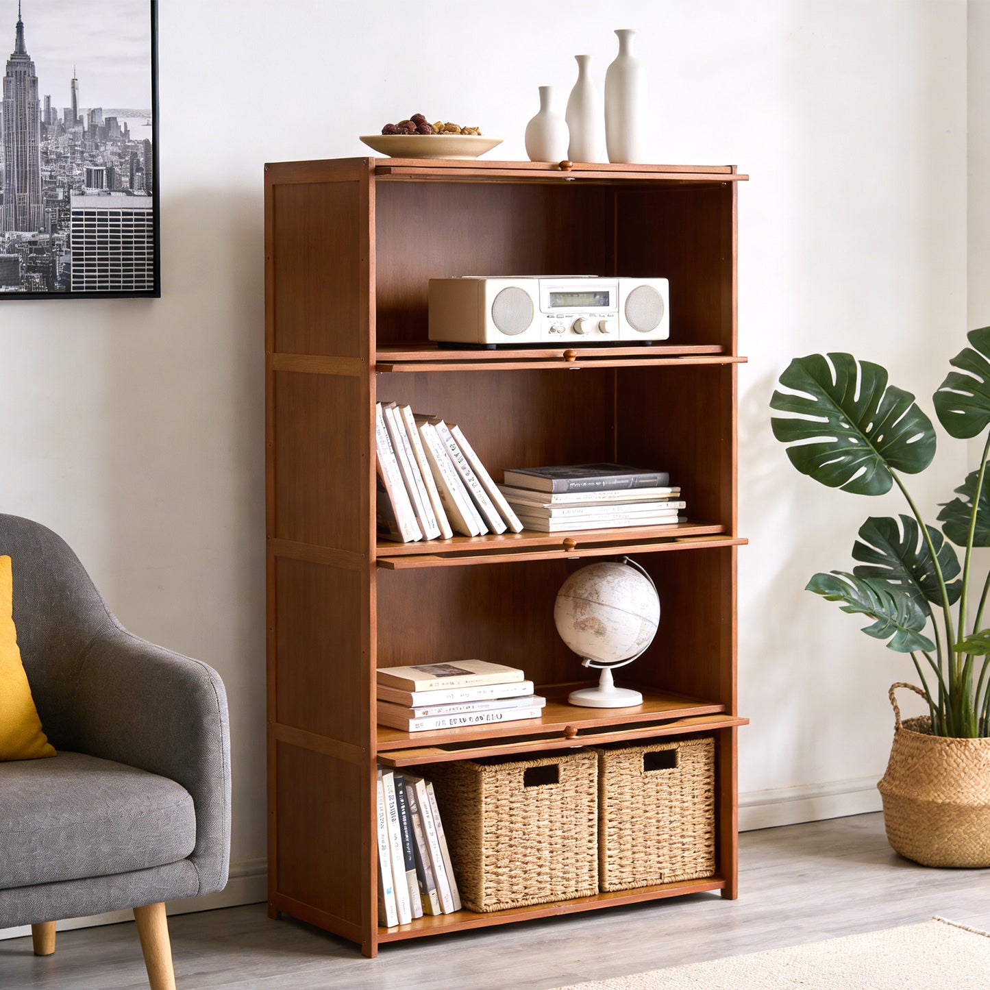 Multipurpose Freestanding Bookcase Storage Cabinet