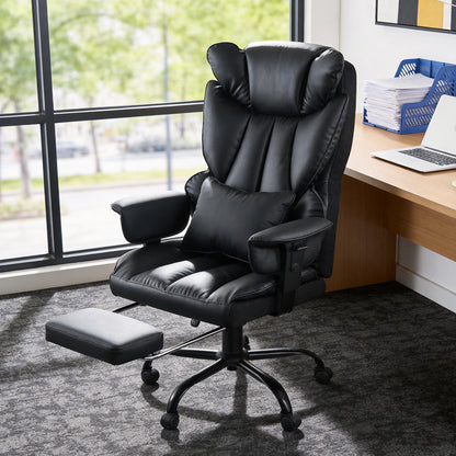 Ergonomic High Back Office Chair with Footrest and Casters