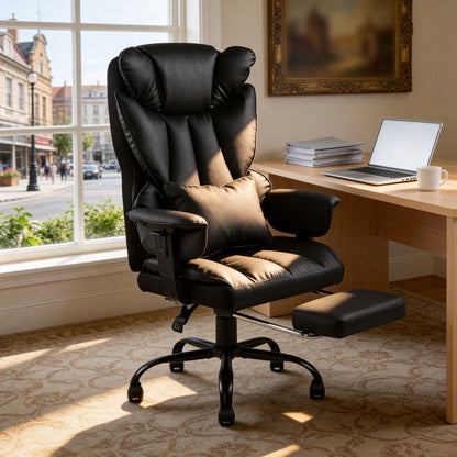Ergonomic High Back Office Chair with Footrest and Casters